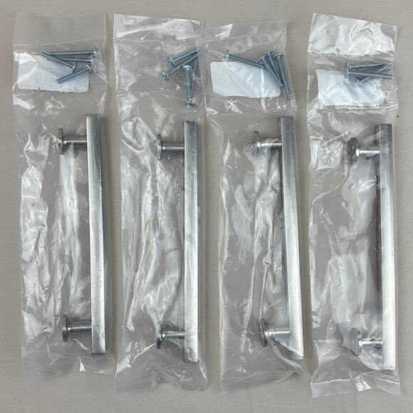 4 Pack Emtek Freestone 6" Bar Cabinet Pull Satin Nickle Urban Modern 86455US15 - Picture 7 of 10